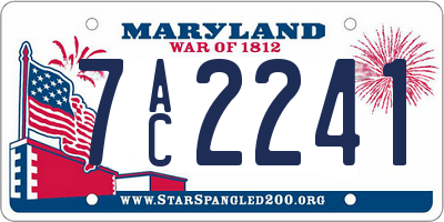 MD license plate 7AC2241