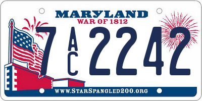 MD license plate 7AC2242