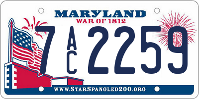 MD license plate 7AC2259
