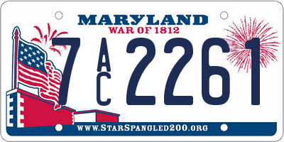 MD license plate 7AC2261