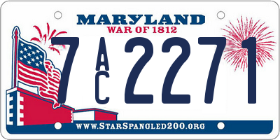 MD license plate 7AC2271