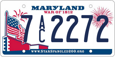 MD license plate 7AC2272