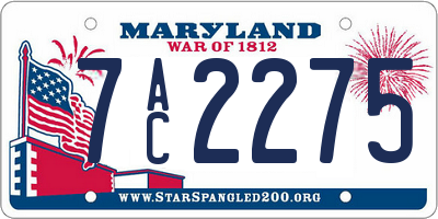 MD license plate 7AC2275
