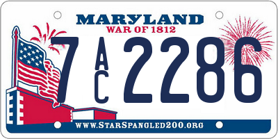 MD license plate 7AC2286