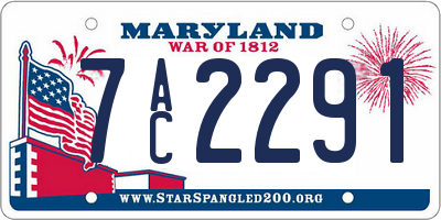 MD license plate 7AC2291