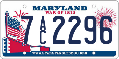 MD license plate 7AC2296