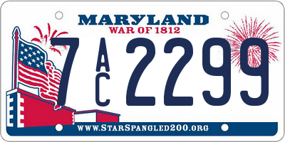 MD license plate 7AC2299