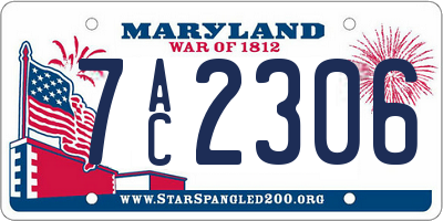 MD license plate 7AC2306