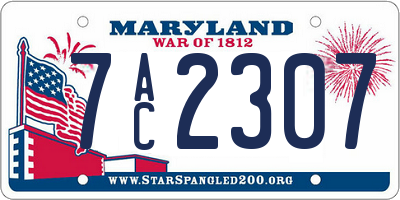 MD license plate 7AC2307