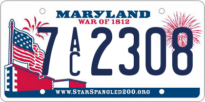 MD license plate 7AC2308