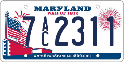 MD license plate 7AC2311