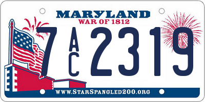 MD license plate 7AC2319