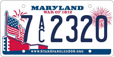 MD license plate 7AC2320