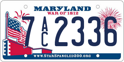 MD license plate 7AC2336