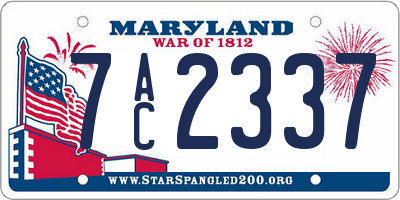 MD license plate 7AC2337