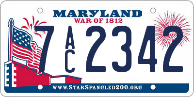 MD license plate 7AC2342