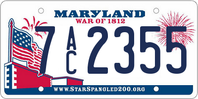 MD license plate 7AC2355