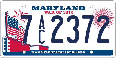 MD license plate 7AC2372
