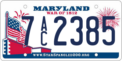 MD license plate 7AC2385