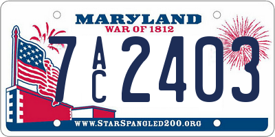 MD license plate 7AC2403