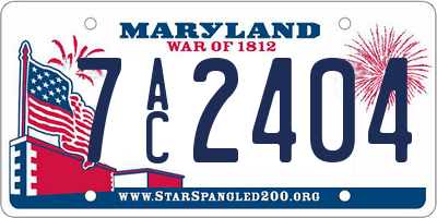 MD license plate 7AC2404