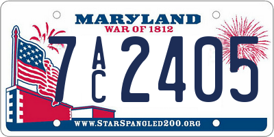MD license plate 7AC2405