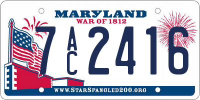 MD license plate 7AC2416