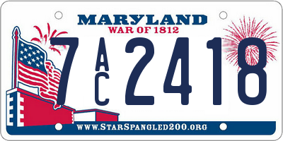 MD license plate 7AC2418