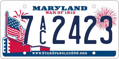MD license plate 7AC2423