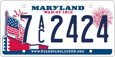 MD license plate 7AC2424