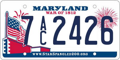 MD license plate 7AC2426