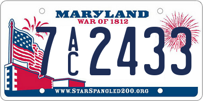 MD license plate 7AC2433