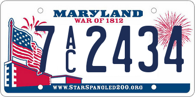 MD license plate 7AC2434