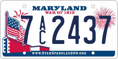 MD license plate 7AC2437