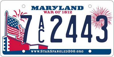 MD license plate 7AC2443