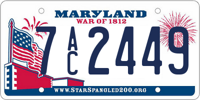 MD license plate 7AC2449