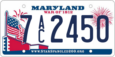 MD license plate 7AC2450