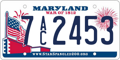 MD license plate 7AC2453