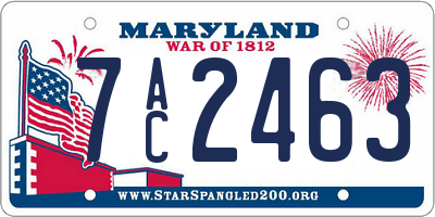 MD license plate 7AC2463