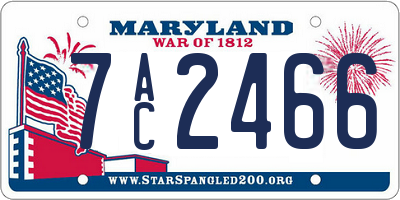 MD license plate 7AC2466