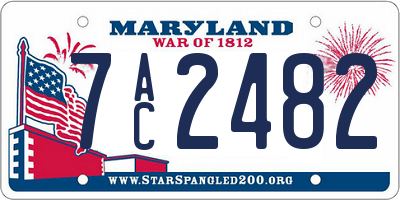MD license plate 7AC2482