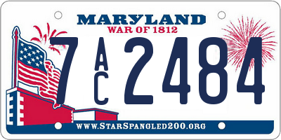 MD license plate 7AC2484