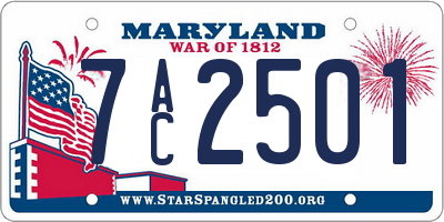 MD license plate 7AC2501