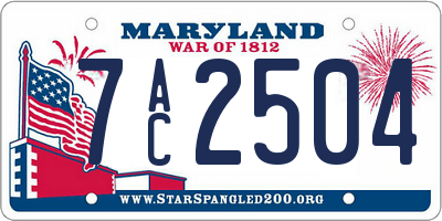 MD license plate 7AC2504