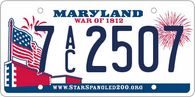 MD license plate 7AC2507