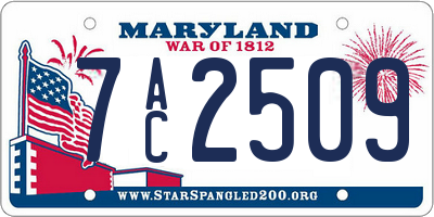 MD license plate 7AC2509