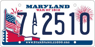MD license plate 7AC2510