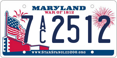 MD license plate 7AC2512