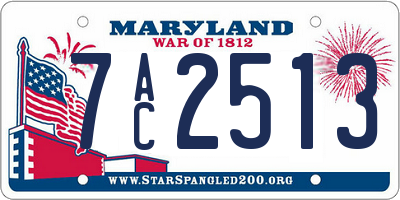 MD license plate 7AC2513