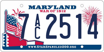 MD license plate 7AC2514